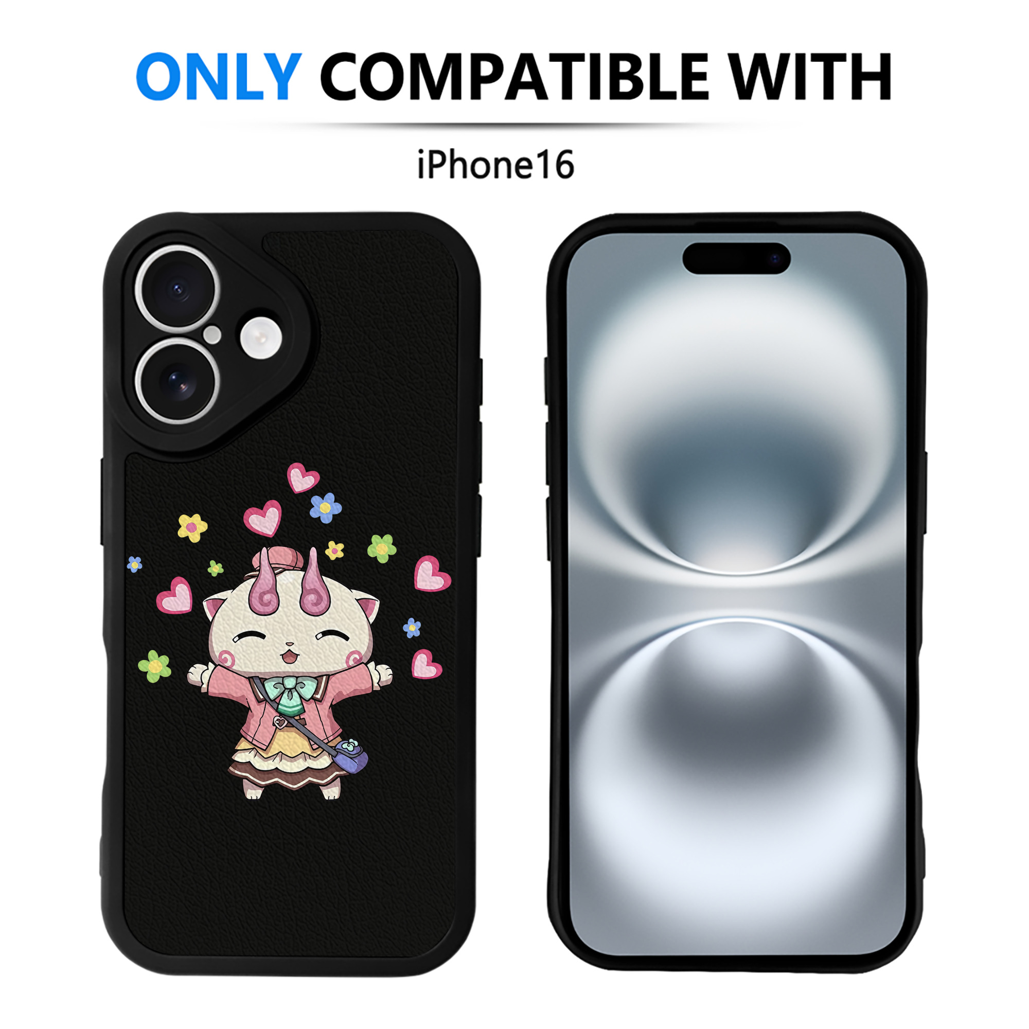 （画像用） 妖怪ウォッチ Yo-kai Watch 【iPhone 16シリーズ対応】シリコンスマホケース（レザー調） 材質：シリコン